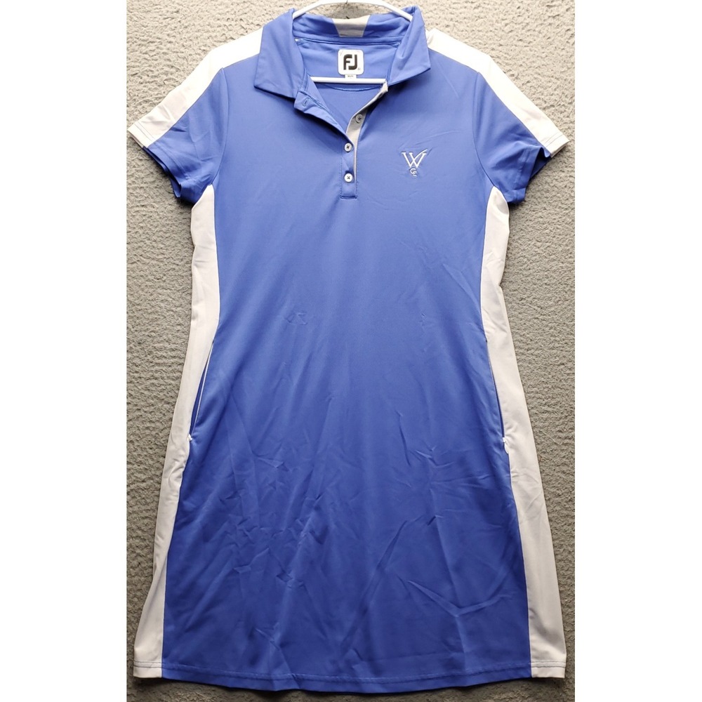 FootJoy Golf WCC Tennis Polo Dress Women's M Multi Stretch Zip Pockets Collared